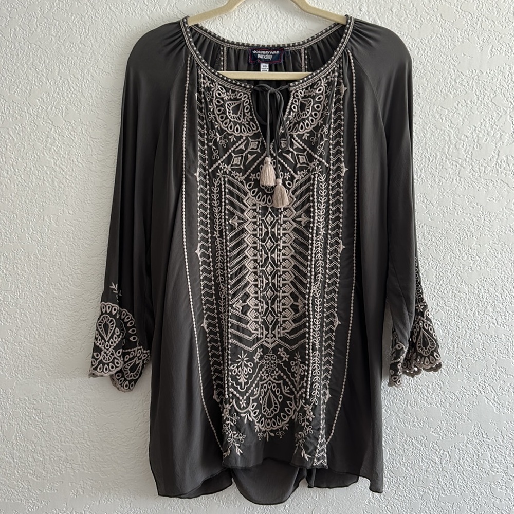 Johnny Was Gray Embroidered Tunic - Picture 3 of 8